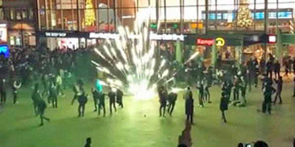 Thousands of migrants in Cologne, Germany, are suspected of brawling, committing sexual assault, and launching fireworks into crowds on New Year’s Eve. Read more at http://www.wnd.com/2016/01/1000-migrants-rape-steal-brawl-at-train-station/#uQEwhBxX5t1VJDpY.99